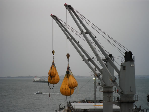 slewing ring application in ship crane Slwing -Ringanwendung im Schiffskran
