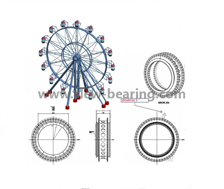 Heavy Duty Einreihenkugel Internal Getriebe großer Slwing -Ringlager für Riesenrad 